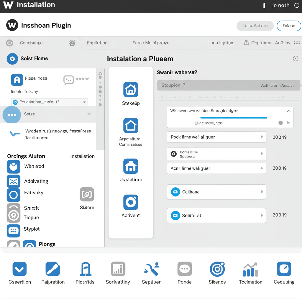 A user-friendly WordPress admin dashboard showing the installation and activation process of a plugin, with clear icons and mobile-friendly interface elements, emphasising ease of use for non-technical users