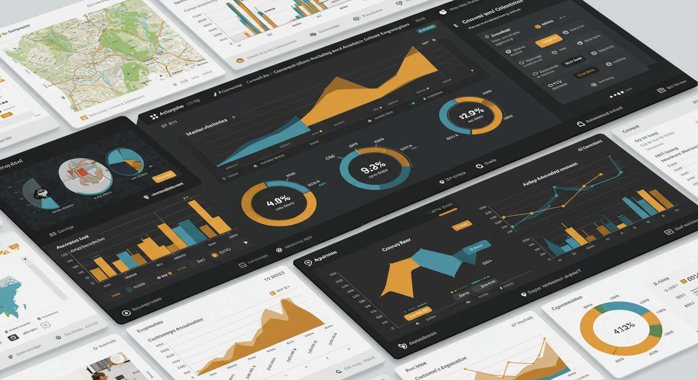 E-commerce store dashboard showing AI-powered marketing funnel analytics and customer engagement, Shopify interface, growth and conversion optimisation theme