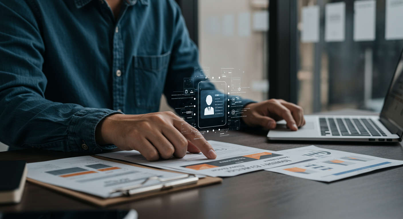 Small business owner using AI virtual employee plugins on WordPress and Shopify to automate customer support, lead generation, and SEO content publishing in a productive workspace