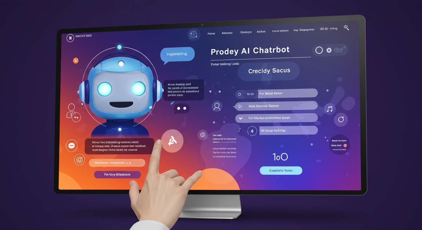 AI chatbot engaging website visitors on a small business website, colourful and interactive digital interface, customer lead capture concept